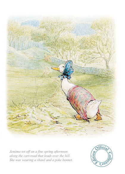 Beatrix Potter - Jemima wearing a Poke Bonnet