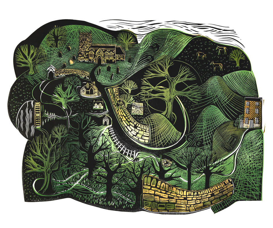 Sarah Kirby Linocut Print - A Little Piece of Northamptonshire