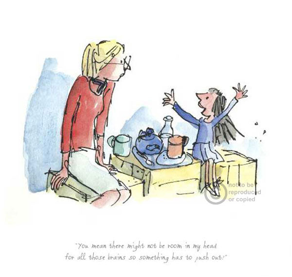 Quentin Blake / Roald Dahl - Matilda - No room in my head for all those Brains