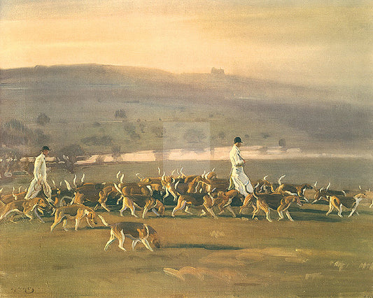 Sir Alfred Munnings - Belvoir Hounds Exercising in the Park
