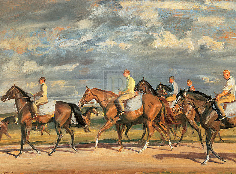 Sir Alfred Munnings - Exercising, Early Morning, Newmarket