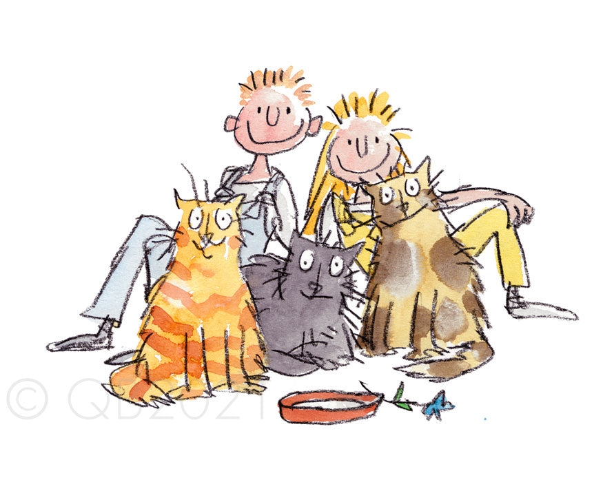 Sir Quentin Blake CBE - Fantastic Daisy Artichoke - Three Fat Cats
