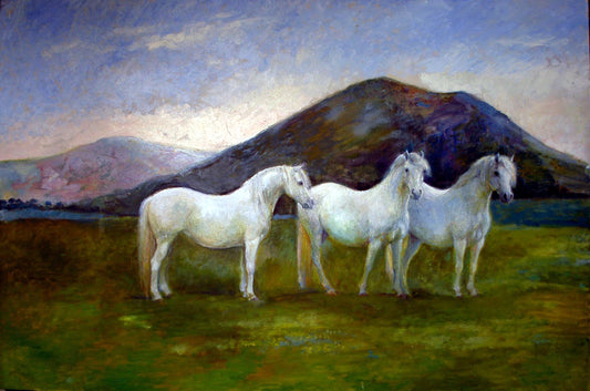 Three Graces- Original equestrian painting by Jane Dunn
