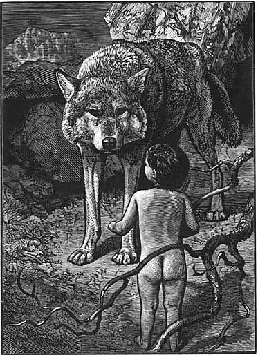 Chris Wormell - Mowgli and Father Wolf
