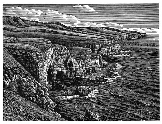 Howard Phipps original wood engraving - Seacombe