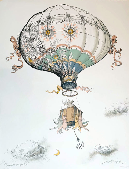 Ronald Searle - Positively the last Baloon Print of 1983