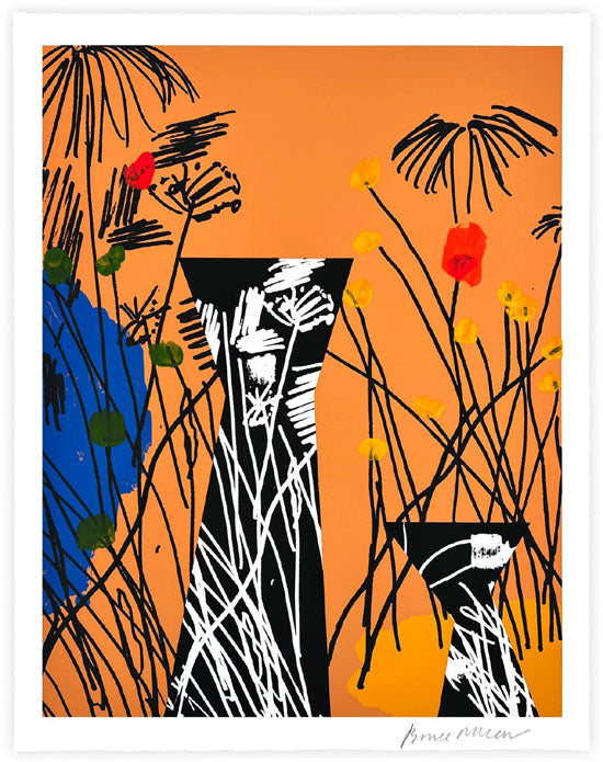Bruce McLean - A Vase of Arranged Flowers in a Wild Garden - Orange